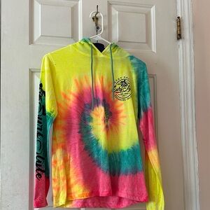 Tie-Dye Hoodie with Graphic Print